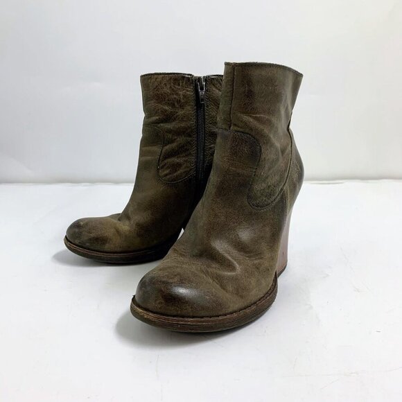 Korks by Kork Ease Women's Gemini Tan Leather Wedge Zip Ankle Boots Size 6.5‎ - Picture 1 of 14